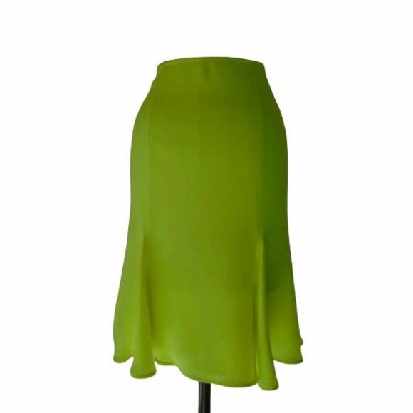 Gianni Versace Vintage Haute Couture Silk Skirt Lime Green Sz Small NWT - Picture 5 of 10